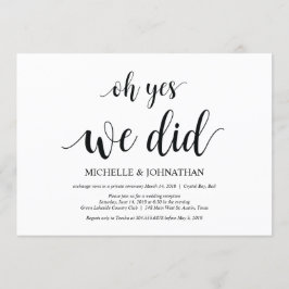 oh sim, fizemos, cartões de convite de casamento f