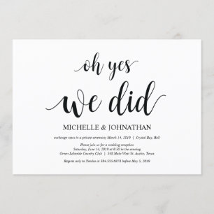 oh sim, fizemos, cartões de convite de casamento f