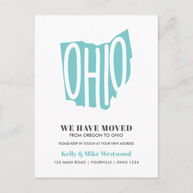 OHIO Movimentamos Novo Endereço Novo Cartão Postal (Frente)