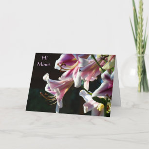 Oi mãe! Cartões personalizados Pink Lily Páscoa An
