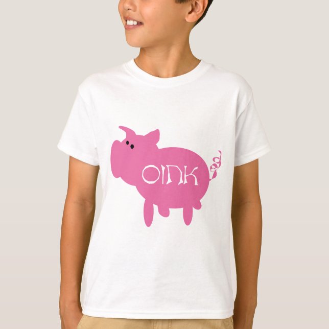 Oink camiseta e presentes cor-de-rosa do porco (Frente)