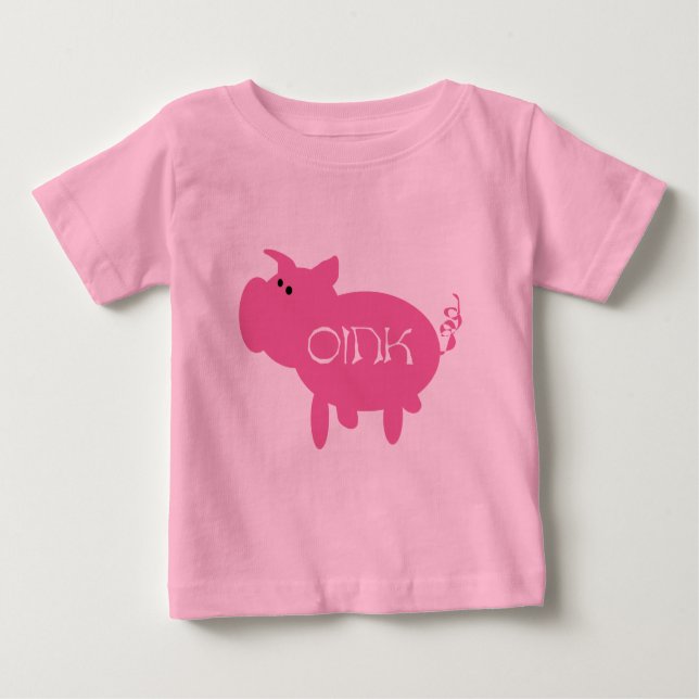 Oink camiseta e presentes cor-de-rosa do porco (Frente)