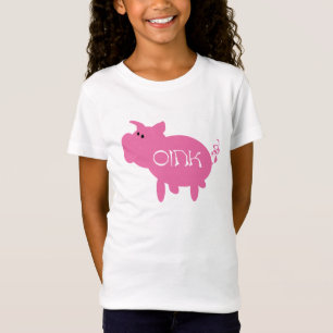 Oink camiseta e presentes cor-de-rosa do porco