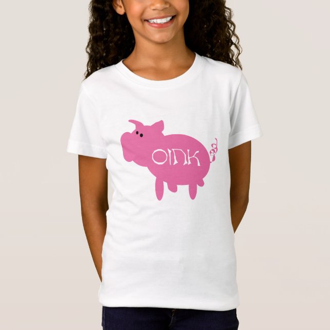 Oink camiseta e presentes cor-de-rosa do porco (Frente)