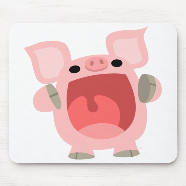 "OINK!!!" Porco bonito Mousepad dos desenhos (Frente)
