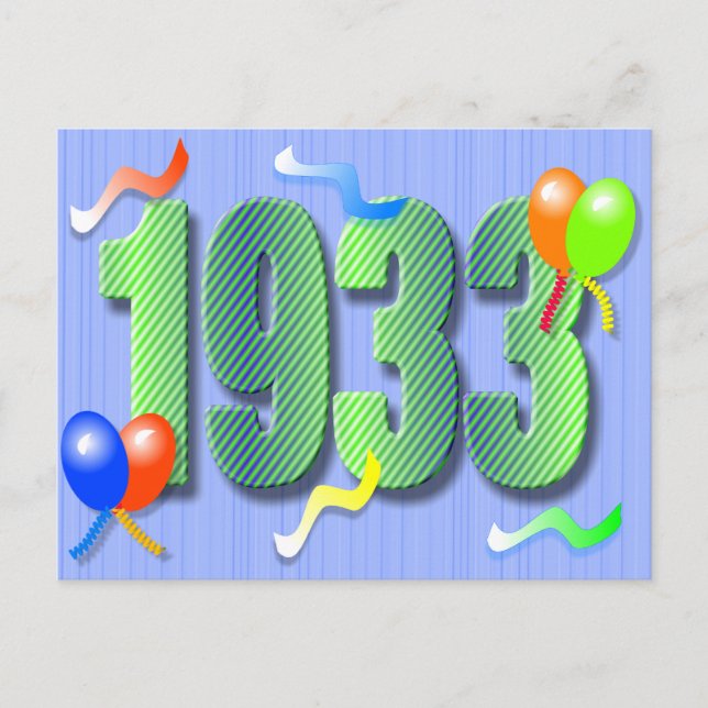 Oitavo Aniversário de 1933 Cartão Postal (Frente)