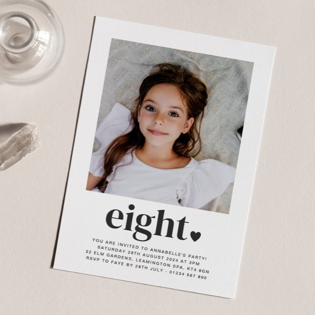 Oito Corações - Convite de Aniversário para Foto Q (Criador carregado)