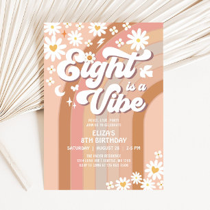 OITO é um Convite de Aniversário Vibe Hippie