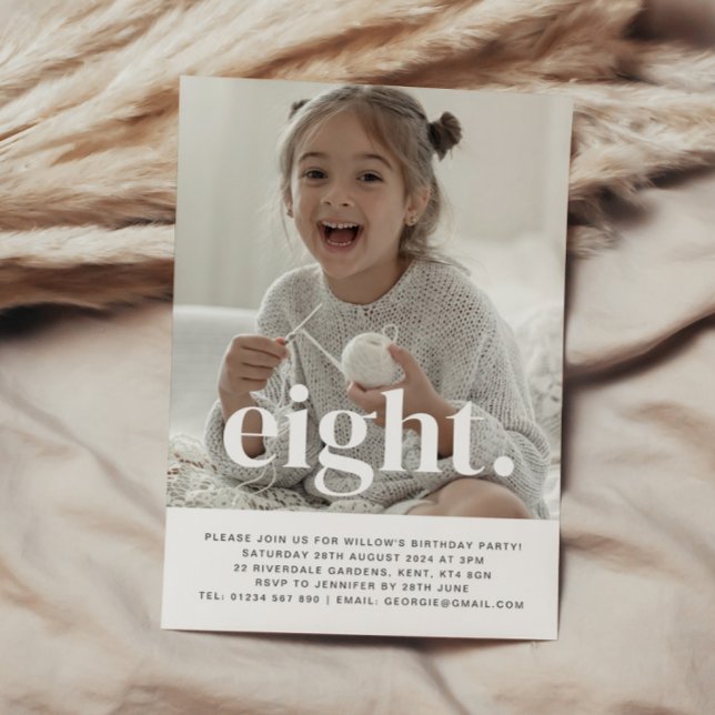 Oito Foto Primeiro Convite de Aniversário (Criador carregado)