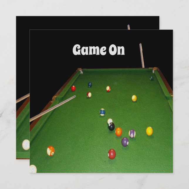 Oito Pintura De Mesa Com Bolas E Cues, (Frente/Verso)