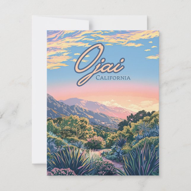 Ojai California Topa Topa Mounts Landscape Card (Frente)
