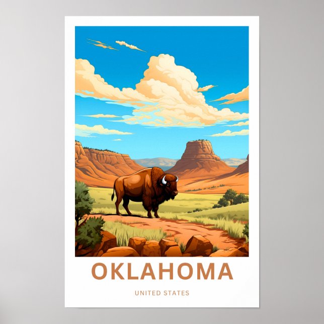 Oklahoma Estados Unidos Viagem Impressão (Frente)