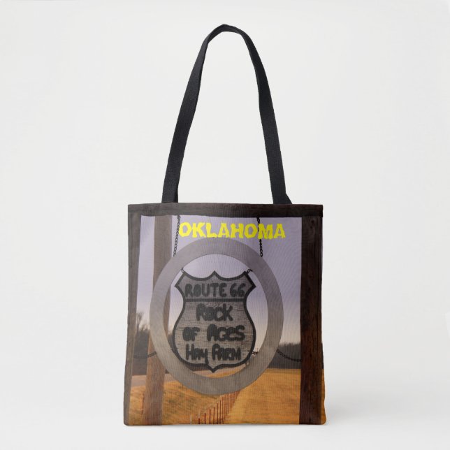 OKLAHOMA ROUTE 66 Grocery Tote Bag (Frente)
