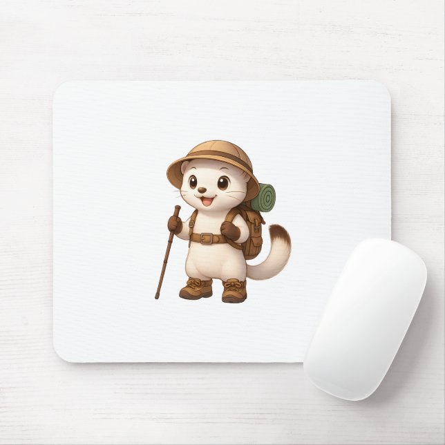 Okojo Adventure Mouse Pad – Kawaii Japanese Stoat (Com mouse)