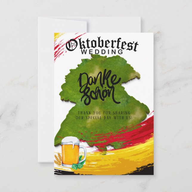 Oktoberfest Alemanha Mapa Danke Obrigado Cartões (Frente)