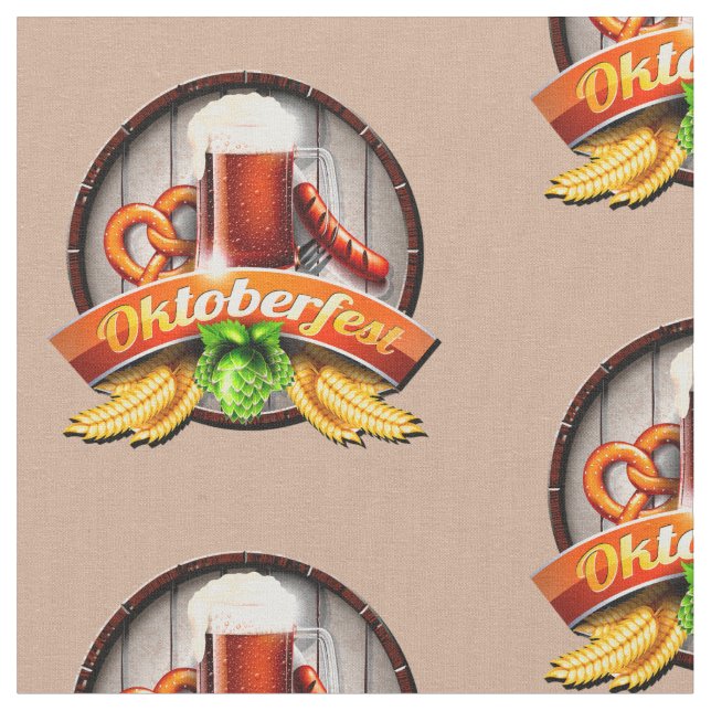 Oktoberfest Beer Festival em Tecido castanho (Detalhe)