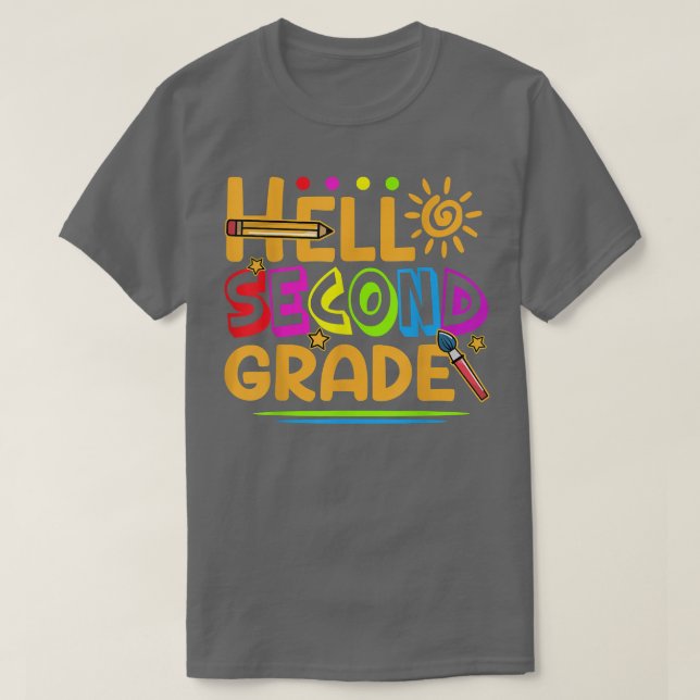 Olá, 2º ano Camisa Diversão Grau de segundo Volta  (Frente do Design)
