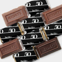 Olá 50 Padrão Simples de Aniversário Preto e Branc