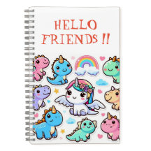OLÁ AMIGOS, DIANOSAUR CUTE Caderno Espiral