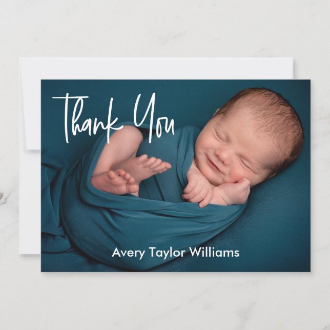 Olá, anúncio de nascimento de uma foto de bebê rec (Frente)