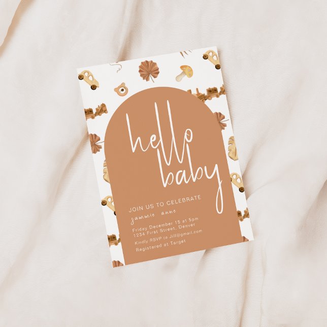 Olá, Baby Boho Style Convite para Chá de fraldas (Criador carregado)