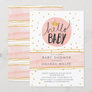 OLÁ! BEBÊ · Convite moderno de BabyShower das