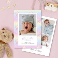 Olá Bebê Rainbow Anúncio personalizado de nascimen