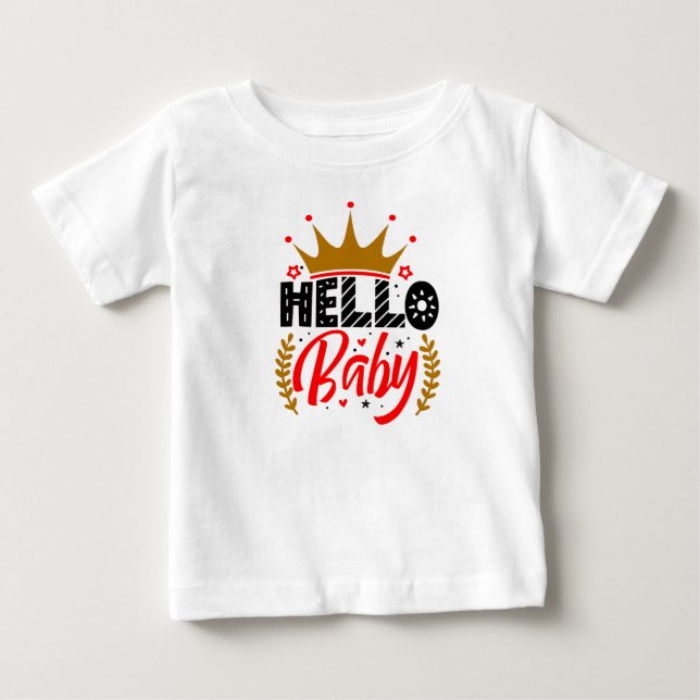 Olá, bebê T-Shirt Impressão (Frente)