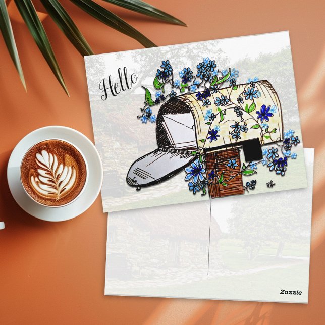 Olá Caixa de Correio Arte Cartão Postal em Branco (Criador carregado)