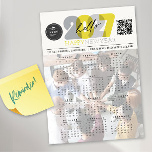 Olá Calendário de 2027 Ano Novo Cartão de Foto Mag