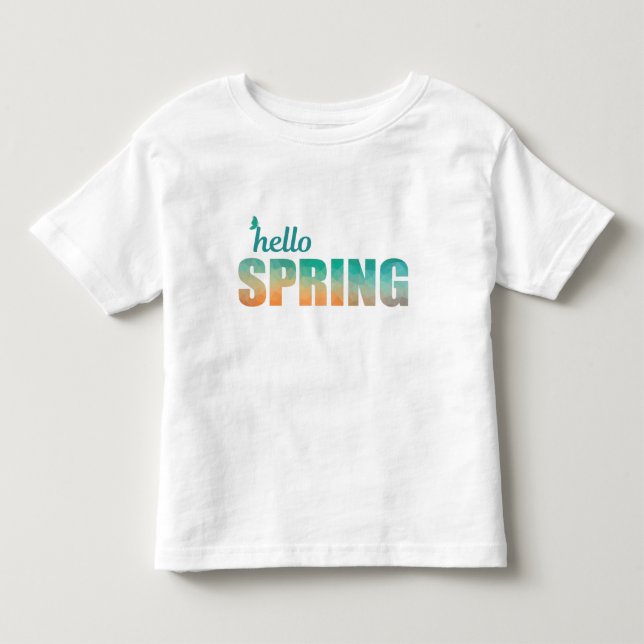 Olá, camiseta de crianças de cor Primavera. (Frente)