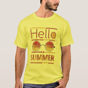 Olá Camiseta Óculos de Sol Pôr do Sol Retro de Ver