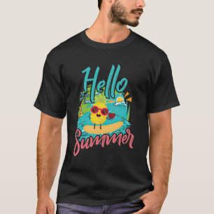 Olá Camiseta Verão Garota Bonita Vibrações de Prai