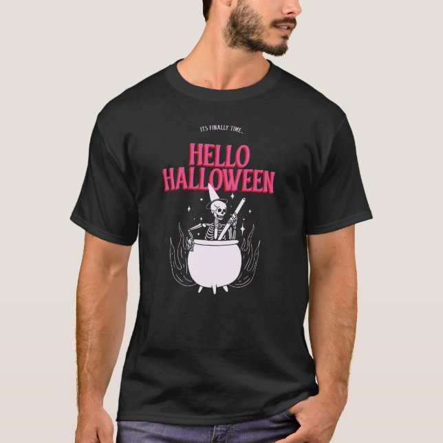 Olá Camiseta Witch Brew do Halloween (Frente)