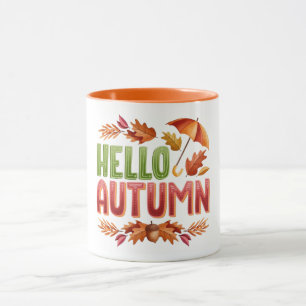 Olá Caneca de Duas Cores de Outono Presente Acon