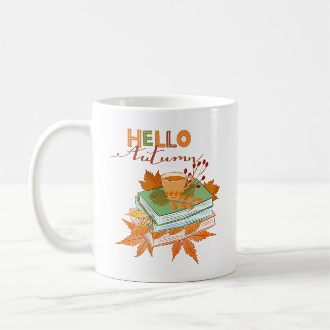 Olá Caneca de Outono Cozy Fall Café Chá Xícara (Esquerda)