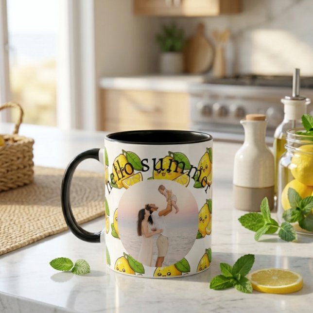 Olá Caneca Personalizada com Foto de Limão de Verã (Criador carregado)