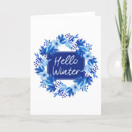 Olá Cartão Blue Flor de inverno