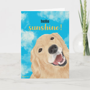 Olá cartão de cachorro Retriever Dourado Sunshine