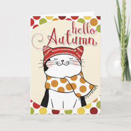 Olá Cartão de Outono - Gatinho de Fall Fall