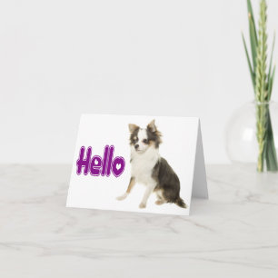 Olá Cartão sem Legenda de Cachorrinho Chihuahua
