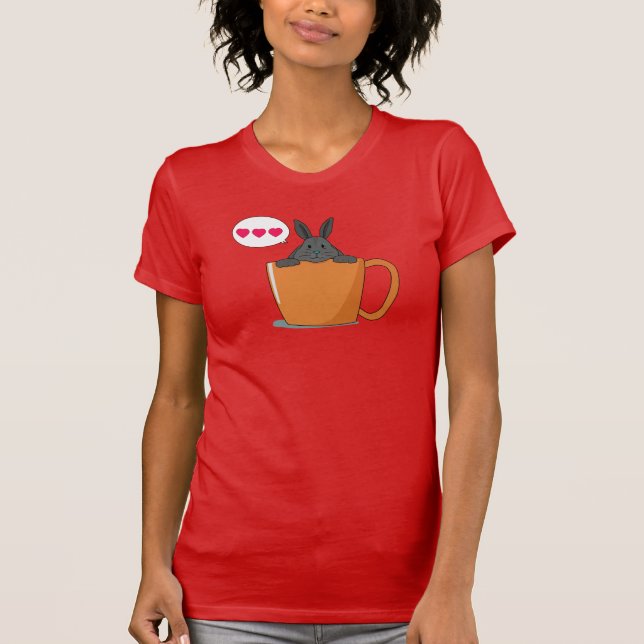 Olá, coelhinha de cinza, T-Shirt (Frente)