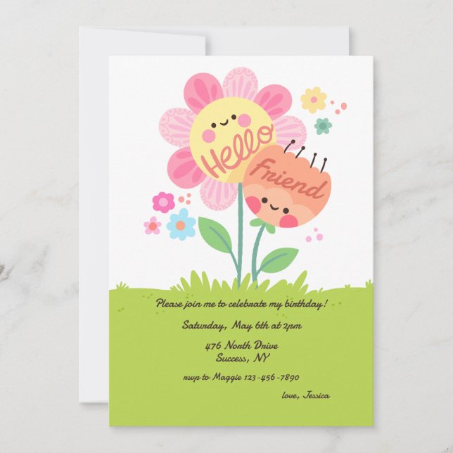 Olá Convite de aniversário Amigo (Frente)