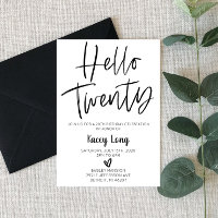 Olá, Convite de Aniversário de Vinte 20