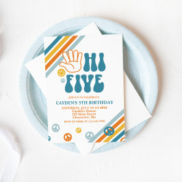 Olá, Convite de Aniversário para 5 de Rapaz Retroa