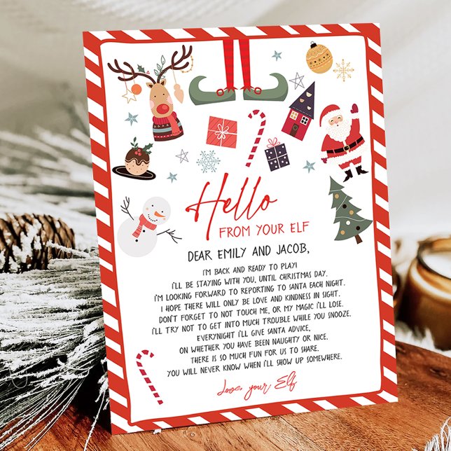 Olá da Elf Arrival Carta de Volta de Natal (Criador carregado)