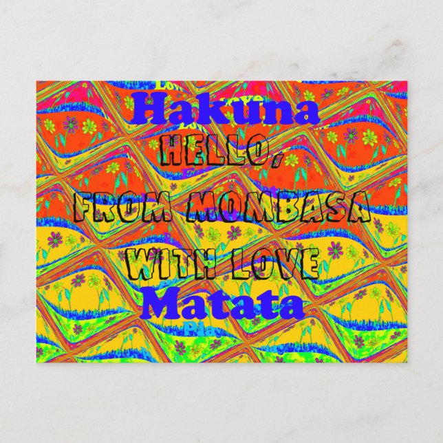 Olá de Mombasa com cartões Love Hakuna Matata (Frente)