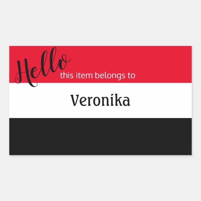 Olá, este item pertence ao Etiqueta de nome (Frente)