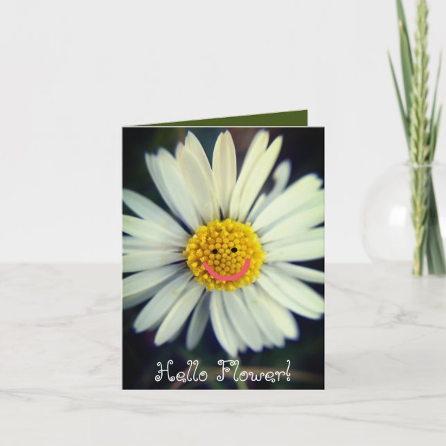 Olá Flor Cartão personalizável em branco (Frente)