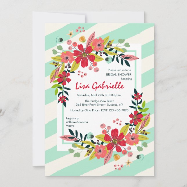 Olá! flores do convite da felicidade (Frente)